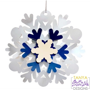 3D Classic Snowflake svg cut file for Silhouette, Sizzix, Sure Cuts A