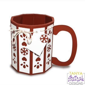 Download Christmas Mug Gift Box svg cut file for Silhouette, Sizzix ...