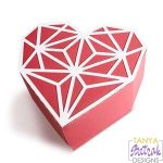 Gemstone Heart Gift Box svg cut file