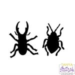Halloween Bug Silhouettes Stag Beetle And Bug svg cut file