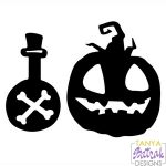 Halloween Jack-O-Lantern With Bottle svg cut file