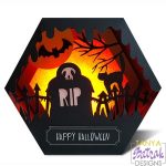Halloween Shadow Box With Tomb And Cat