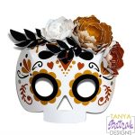 Sugar Skull Mask With 3D Flowers