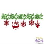 Winter Border With Snowflakes And Ornaments svg cut file