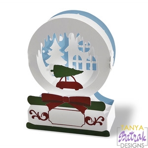 Winter Town Snow Globe Box Card