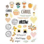 Autumn Stickers svg print & cut