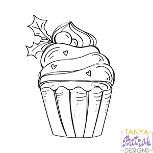 Download Christmas Cupcake Sketch svg file