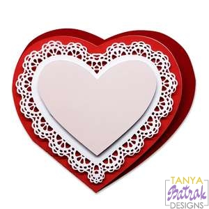 Folded Card With Lace Heart Doily