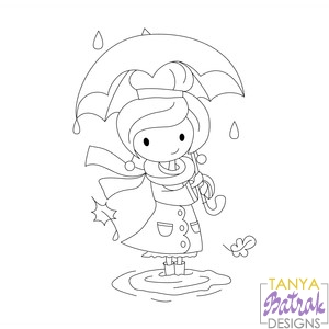 Girl With Umbrella Sketch