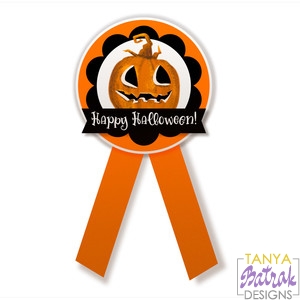 Halloween Printable Badge With Pumpkin