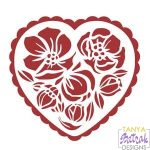 Layered Heart With Flowers svg cut file