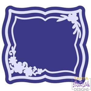 Layered Label With Flowers svg cut file