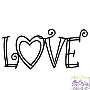 Love Word With Heart Frame