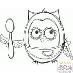 Owl Cook Sketch svg