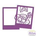 Double Photo Frame With Flowers svg file