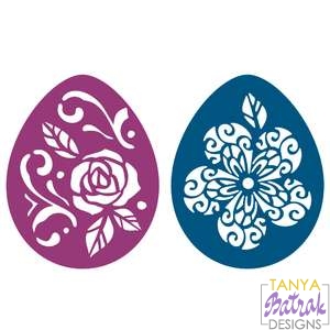 Download Easter Egg Stencils With Flowers Svg File