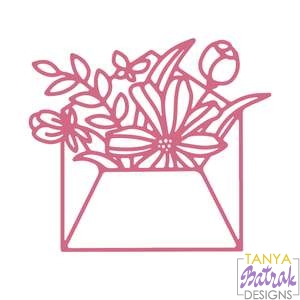 Download Envelope With Flowers svg file