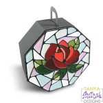 Gift Box With Stained Glass Rose svg file