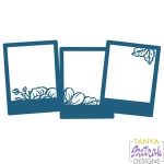 Triple Photo Frame With Flowers svg file