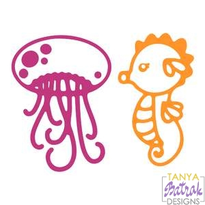 Underwater Animals – Jellyfish And Seahorse