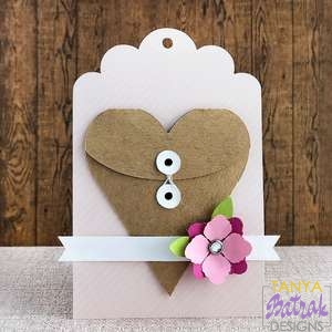 Gift Tag With A Heart Shaped String Tie Envelope