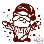 Christmas Gnome With Peace Banner svg file