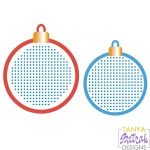 Christmas Ornament Tags With Cross Stitch Template svg file