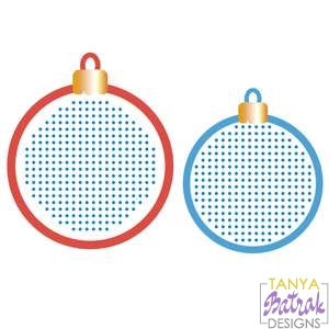 Christmas Ornament Tags With Cross Stitch Template