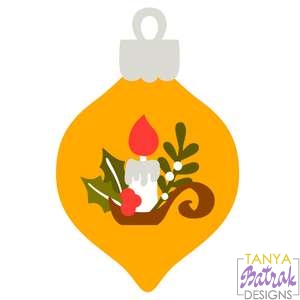 Christmas Ornament With Candle And Holly