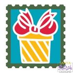 Christmas Postage Stamp With Present svg file