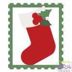 Christmas Postage Stamp With Stocking svg file