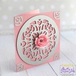 Elegant Card With Doily And Flower