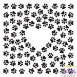 Pawprints Pattern With Heart svg file