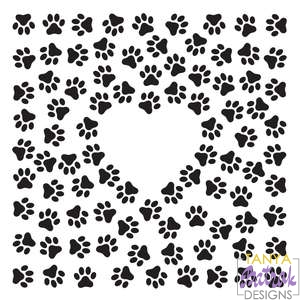 Pawprints Pattern With Heart