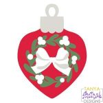 Red Christmas Ornament With Wreath svg file