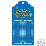 Season'S Greetings Tag For Cross Stitch svg file