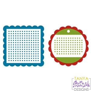 Tags With Scalloped Edges For Cross Stitch