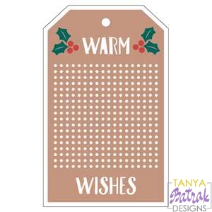 Warm Wishes Tag For Cross Stitch