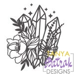 Crystal With Anemones And Lavender svg