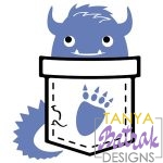 Cute Monster In A Pocket svg