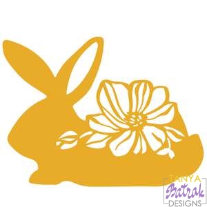 Easter Bunny With Flowers svg