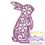 Easter Bunny With Flowers svg