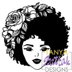 Girl With Flowers In Hair svg