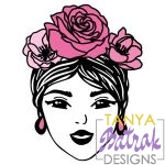Girl With Flowers svg