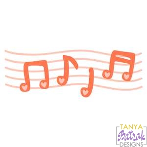 Heart Music Notes svg