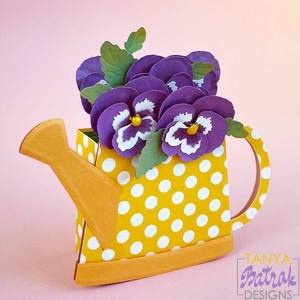 Mini Box Card With Pansies