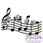 Music Notes With Flower svg