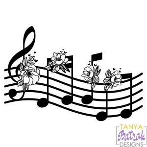 Music Notes With Flower