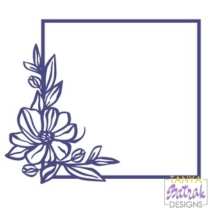 Square Frame With Flowers svg