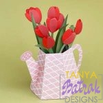 Watering Can With Tulips Box Card